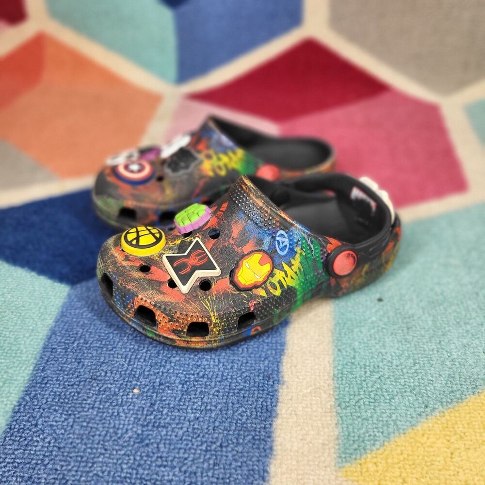 CROCS Kids Multicolor Graffiti Slip-On Clogs